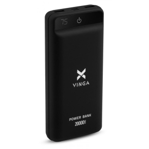 хороша модель Батарея універсальна Vinga 20000 mAh QC3.0 Display soft touch black