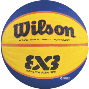 Мяч баскетбольный Wilson FIBA 3X3 Replica Basketball Size 6 SS16 Yellow-Blue (WTB1033XB) лучшая модель в Одессе