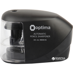 Точилка автоматична Optima пластикова на батарейках Чорна (O40650-01) надійний