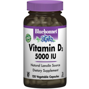 Вітаміни Bluebonnet Nutrition Вітамін D3 5000IU 120 гелевих капсул (743715003699) краща модель в Одесі