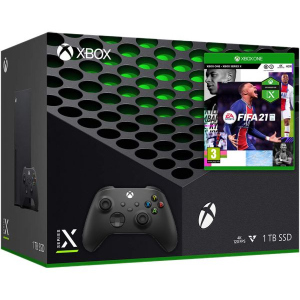 Microsoft Xbox Series X 1Tb + FIFA 21 (російська версія) + дод. Wireless Controller with Bluetooth (Carbon Black) ТОП в Одесі