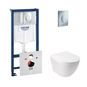 Набір інсталяція 4 в 1 Grohe Rapid SL 38721001 + унітаз з сидінням Qtap Jay QT07335176W рейтинг