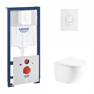 Набір інсталяція 4 в 1 Grohe Rapid SL 38722001 + унітаз із сидінням Qtap Robin QT1333046ENRW