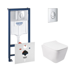 Набір інсталяція 4 в 1 Grohe Rapid SL 38721001 + унітаз з сидінням Qtap Crow QT05335170W надійний