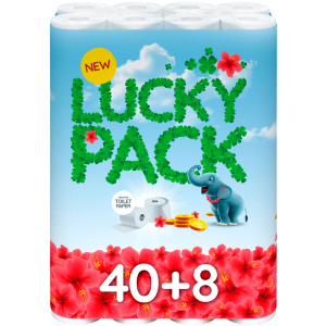 Туалетная бумага Lucky pack 140 отрывов 2 слоя 48 рулонов Белая (8595027101424) в Одессе