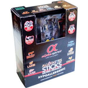 Полувлажные лакомства для собак Alpha Spirit sticks all 6 tastes in one 24 шт 240 г (as53024) (8437013576949) лучшая модель в Одессе