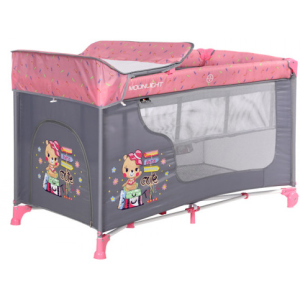 Манеж Lorelli Moonlight 2L pink travelling (MOONLIGHT 2L pink travel) краща модель в Одесі