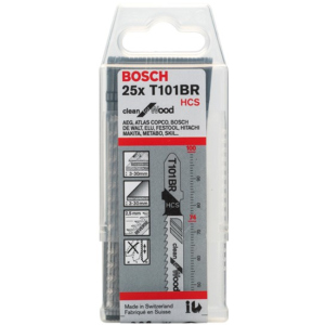 Пильные полотна для лобзика Bosch T 101 BR Clean for Wood, HCS 25 шт (2608633623) лучшая модель в Одессе