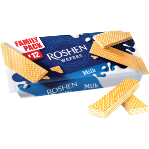 Упаковка вафель Roshen Wafers Молоко 216 г х 24 шт (4823077532839) надежный