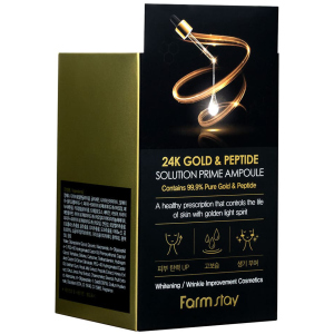 Ампульная сыворотка для лица Farmstay 24k Gold & Peptide Solution Prime Ampoule с золотом и пептидами 250 мл (8809469776691) в Одессе