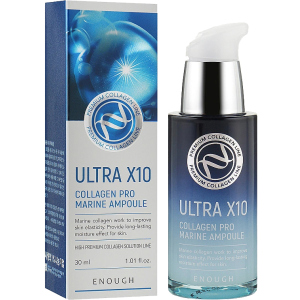 Сыворотка для лица Enough Ultra X10 Collagen Pro Marine Ampoule с коллагеном 30 мл (8809438484992) лучшая модель в Одессе