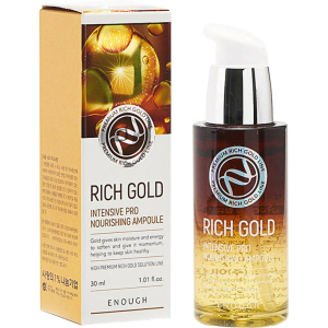 Восстанавливающая сыворотка для лица Enough Rich Gold Intensive Pro Nourishing Ampoule с компонентами золота 30 мл (8809438485012)