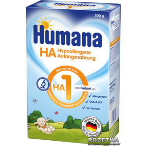 Молочная сухая гипоаллергенная смесь Humana НА 1 с LC PUFA 500 г (4031244763280)