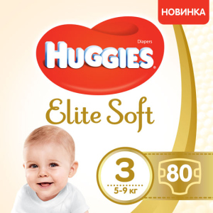 Підгузки Huggies Elite Soft 3 Mega 80 шт. (5029053546315) (5029053545295) рейтинг