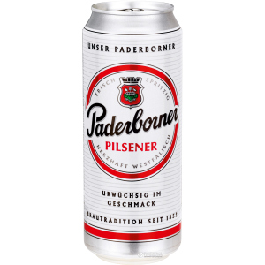 Упаковка пива Paderborner Pilsner світле фільтроване 4.8% 0.5 л х 24 банок (4101120015106) в Одесі