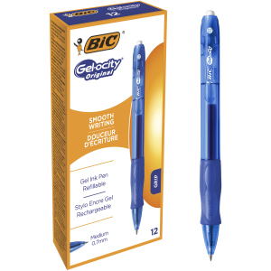 Набір гелевих ручок BIC Gel Ocity Original Синій 0.4 мм 12 шт (3086126600666)