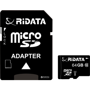 RiDATA microSDXC 64GB Class 10 UHS-I + SD адаптер (FF964426) лучшая модель в Одессе