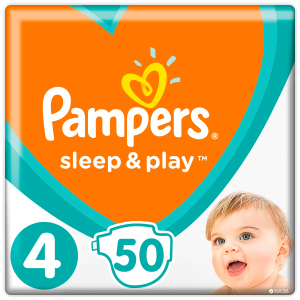 Підгузки Pampers Sleep &amp; Play Розмір 4 (Maxi) 9-14 кг, 50 шт (8001090669056) в Одесі