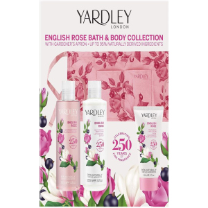 Набір для жінок Yardley English Rose Bath &amp; Body with Apron + троянда косметичка (5056179301870) ТОП в Одесі