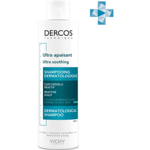 Заспокійливий шампунь Vichy Dercos для чутливої ​​шкіри голови, для нормального та жирного волосся 200 мл (3337875485128) ТОП в Одесі