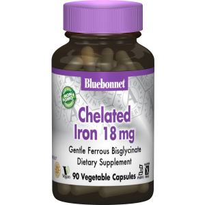 Мінерали Bluebonnet Nutrition Хелатне Залізо 18 мг 90 гелевих капсул (743715007260) в Одесі