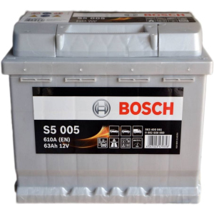 Автомобільний акумулятор Bosch 63Аh Єв (-/+) S5005 (610EN) (0 092 S50 050) в Одесі