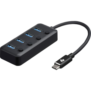 USB-хаб 2E Type-C на 4-USB3.0 25 см (2E-W1406) краща модель в Одесі