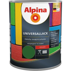 Емаль Alpina Universallack Глянцева 2.5 л Зелена (948103727) краща модель в Одесі