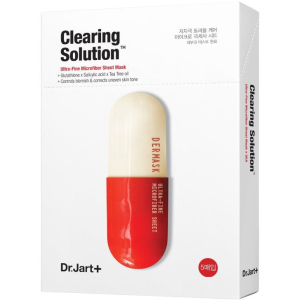 Очищувальна маска для обличчя з саліциловою кислотою Dr.Jart+ Dermask Micro Jet Clearing Solution 27 г x 5 шт (8809642712645)