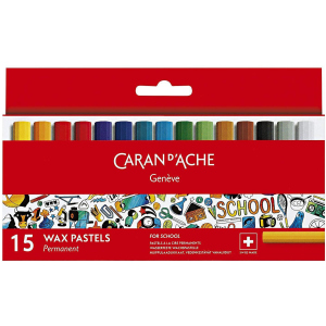 Пастель восковая Permanent Caran d'Ache School Line картонный бокс 15 цветов (7610186238154) ТОП в Одессе