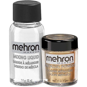 купить Металлическая пудра-порошок Mehron Metallic Powder + жидкость для смешивания Gold (129C-ML-GD) (764294529110)