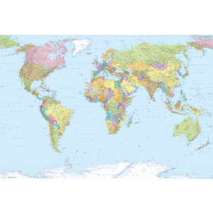 Фотошпалери флізелінові Komar World Map 368х248 см 4 сегменти (XXL4-038) в Одесі