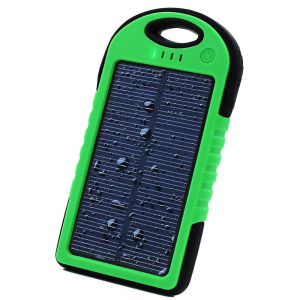 Влагозащищенный Solar Power Bank 20000 mAh на солнечной батарее, Green надежный