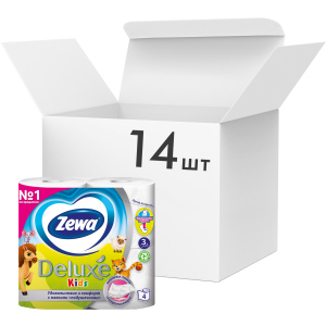 Упаковка туалетного паперу Zewa Kids тришаровий 14 шт по 4 рулони (7322540606225) в Одесі