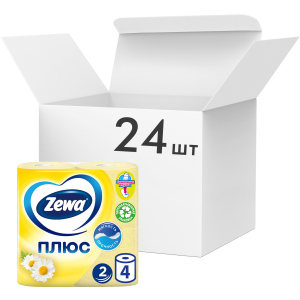 Упаковка туалетной бумаги Zewa Плюс двухслойной аромат Ромашки 24 шт по 4 рулона (4605331031301) лучшая модель в Одессе
