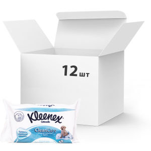 Упаковка вологого туалетного паперу Kleenex CleanCare листовий (змінний блок) 12 пачок по 42 шт (5029053019086) (5029054035351) в Одесі