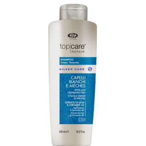 Шампунь для ухода за осветленными и седыми волосами Lisap Top Care Repair Silver Care shampoo 500 мл (1100210000018) ТОП в Одессе