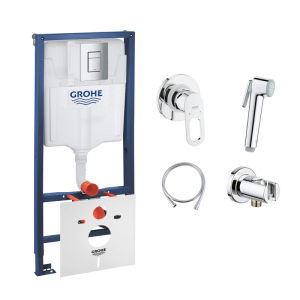 Комплект Grohe инсталляция Rapid SL 38772001 + набор для гигиенического душа со смесителем BauLoop 111042 лучшая модель в Одессе