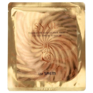 Гелевая маска с муцином улитки и 24К золотом The Saem Snail Essential 24K Gold Gel Mask Sheet 30 г (8806164121108) лучшая модель в Одессе