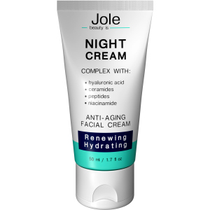 Восстанавливающий ночной крем Jole Renuwing Night Cream с гиалуроновой кислотой, комплексом пептидов и керамидов 50 мл (4820243881022) лучшая модель в Одессе