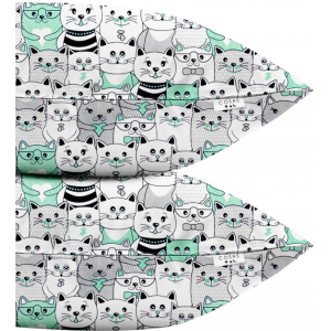 Набір наволочок Cosas Бязь Set Pillow Cats 40х60 см 2 шт Gray (4822052025147) краща модель в Одесі