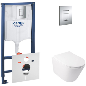 Інсталяція GROHE Rapid SL 38772001 + унітаз QTAP Swan QT16335178W із сидінням Soft Close дюропласт краща модель в Одесі