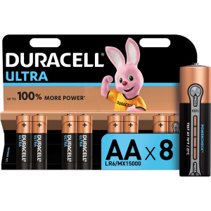 Лужні батареї Duracell Ultra Power AA 1.5В LR6 8 шт (5000394063051) в Одесі