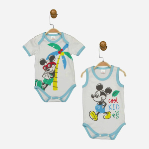 Боді Disney Mickey Mouse MC17247 86-92 см 2 шт Біло-блакитне (8691109874818) краща модель в Одесі