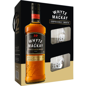 Віскі Whyte&Mackay 0.7 л 40% + 2 келихи (4820196540076) краща модель в Одесі