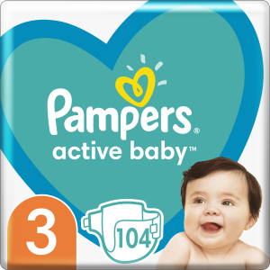 Подгузники Pampers Active Baby Размер 3 (Midi) 6-10 кг 104 шт (8001090950215) надежный