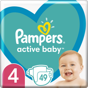 Підгузки Pampers Active Baby Розмір 4 (Maxi) 9-14 кг 49 шт (8001090949851) краща модель в Одесі