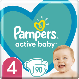 Підгузки Pampers Active Baby Розмір 4 (Maxi) 9-14 кг 90 шт (8001090950376) в Одесі