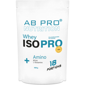 Протеїн ізолят AB PRO ISO PRO Whey+ Amino 450 г Ваніль (ISOPROABVA109) рейтинг