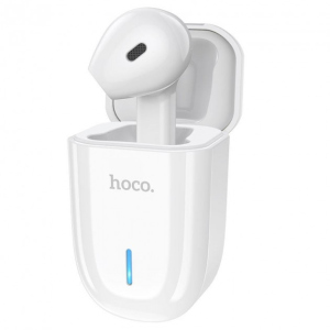 Bluetooth гарнітура HOCO бездротовий headset (з charging case) |3h, BT5.0, Touch|white